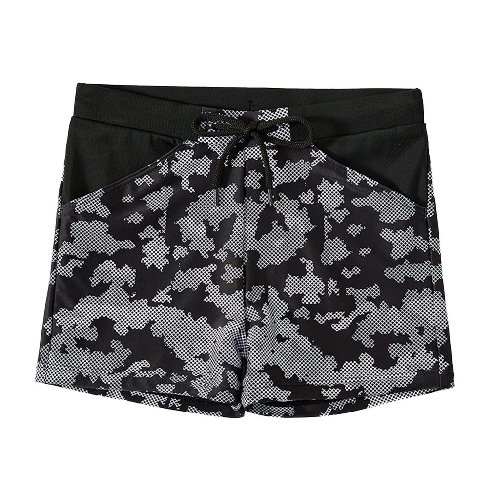 Boys Quick Dry Drawstring Swim Trunks Beachwear Board Shorts Swimming Boxer Underwear Toddler Boy (b-Black, 9-10 Years)