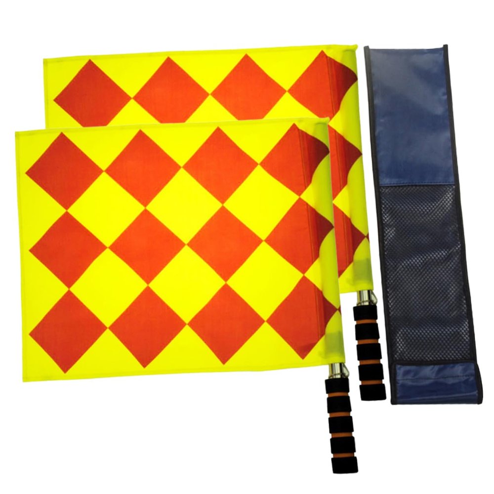 OFFSCH 2pcs Unique Design Football Judge Flags Hand Flags Mini Soft Sponge Handle for Outdoor Use