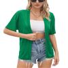 Iandroiy Women's Summer Lightweight Cardigan Short Sleeve Open Front Casual Loose Cover Ups (Large, Green) view 1