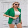Iandroiy Women's Summer Lightweight Cardigan Short Sleeve Open Front Casual Loose Cover Ups (Large, Green) view 4