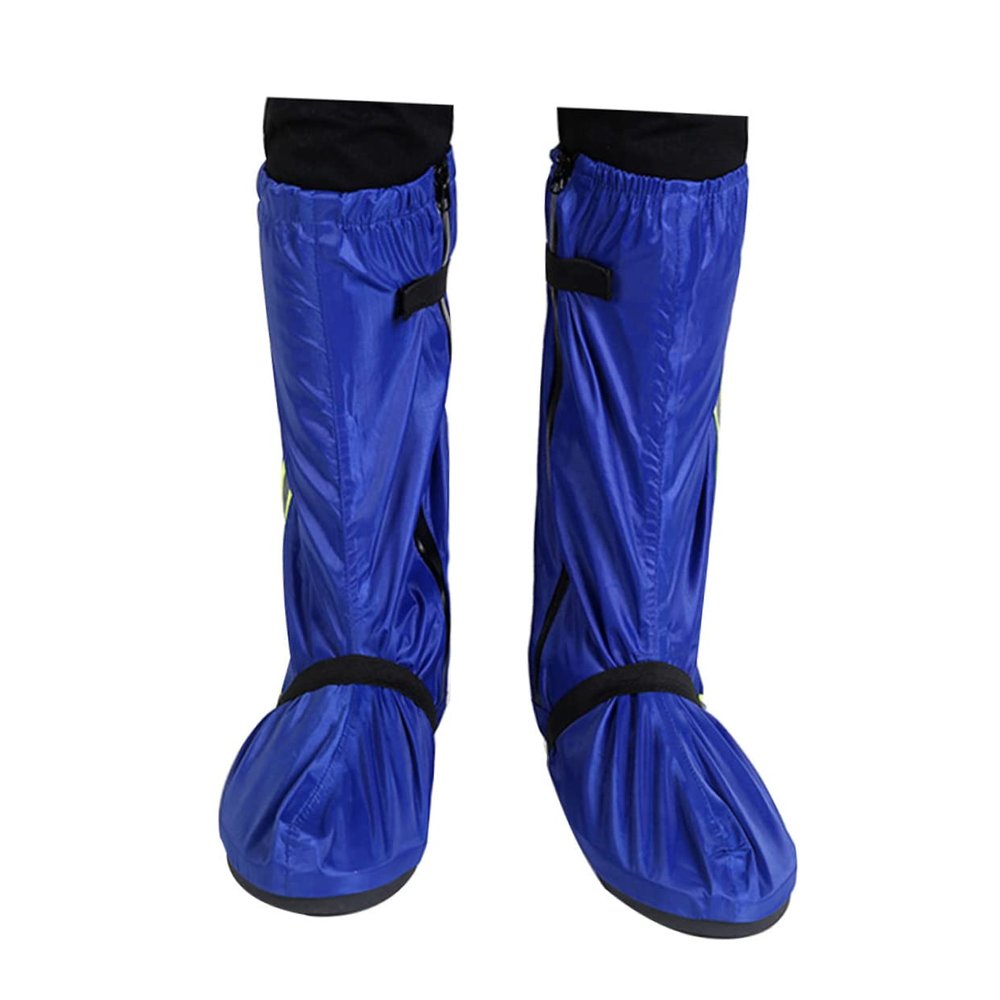 Hemobllo Shoe Covers for Men and Women Reflective High Rain Boot Protection Durable Oxford Cloth Blue Xxl for Snowy and Rainy Weather