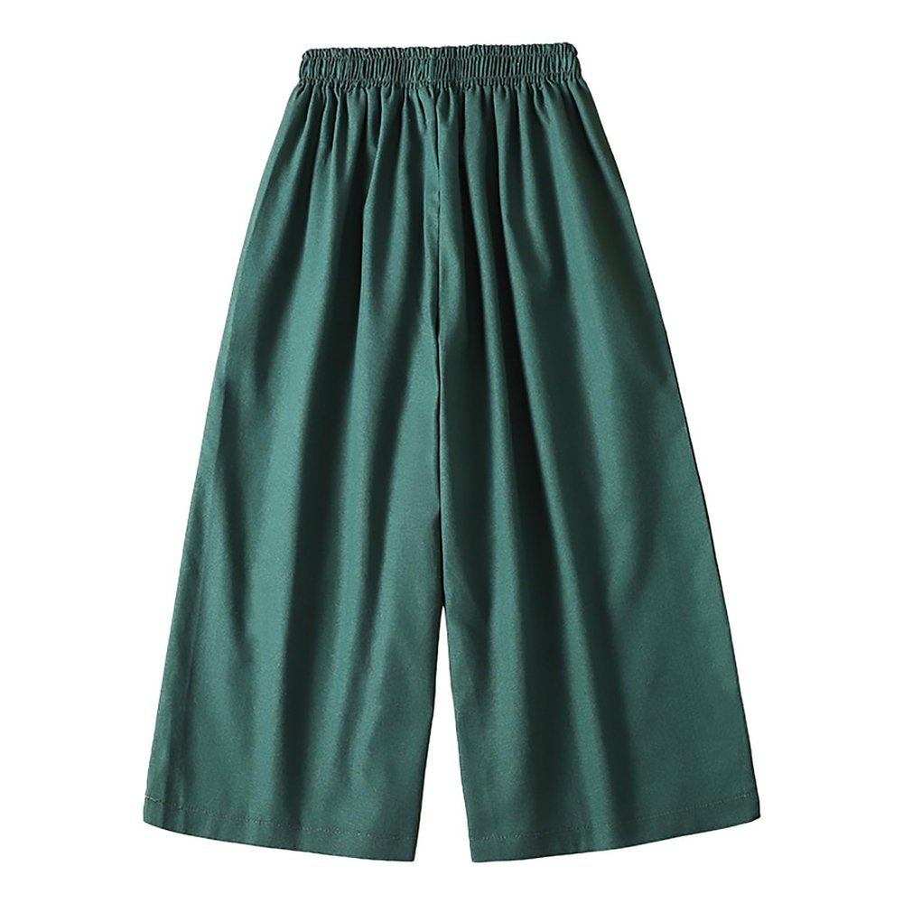QWENTMTNTY Womens Cropped Linen Pants Flowy Pants Women Hemp Pants Women Flared Yoga Pants for Women Cream Wide Leg Pants for Women