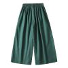 QWENTMTNTY Womens Cropped Linen Pants Flowy Pants Women Hemp Pants Women Flared Yoga Pants for Women Cream Wide Leg Pants for Women view 1