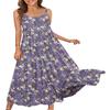BOHOWE Summer Casual Loose Spaghetti Strap Dresses for Women Boho Maxi Sleeveless Dress Beach Vacation Floral Flowy Sundress M H12 FL0ZH