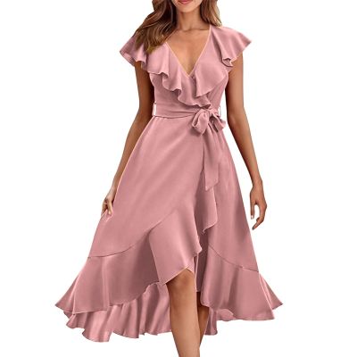 NineFit Basics Long Sleeve Dresses for Women 2024 Short Summer Dresses Wedding Guest Dresses for Women Spring Trendy Dresses for Women 2024 Womens Floral Dress Womens Resort Wear 2024 Rose Gold, X-Large