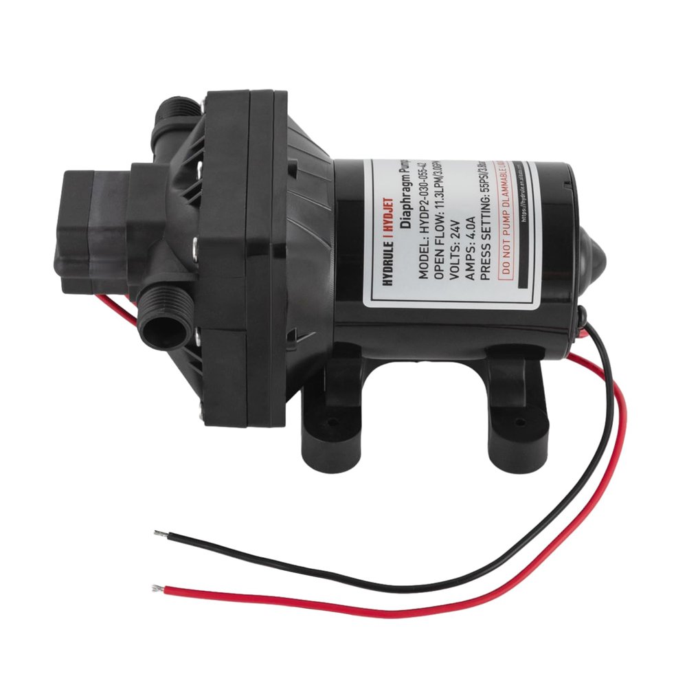 CheriMuMu RV/Boat Water Pump, 24V Water Pressure Diaphragm Pump Booster Self-priming Pump, Small Water Pump for Caravans, Agricultural Irrigation, Yachts, Marine Fishing Boat 11.3LPM/3.0GPM 55PSI