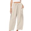 Linen Pants Tall Women Wide Leg Work Pants for Women Cruise Outfits for Women 2024 White Linen Set for Women Jump Suits Women Clothing Comfy view 1