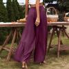 Spring Pants Linen Pants and Shirt Set Women Floral Pants for Women Woman's Jumpsuit Womens 2 Piece Summer Sets Purple view 4
