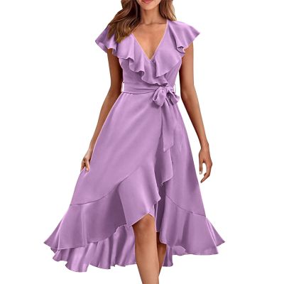 NineFit Basics Dresses for Women Women Dresses for Church Winter Dress for Women Black Dresses for Women Cocktail Black Dress for Funeral Bridal Shower Dresses for Guest Work Dresses, Medium, Purple