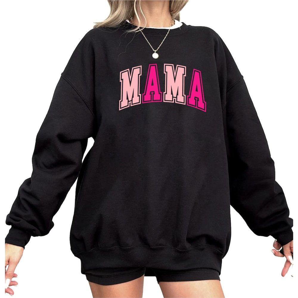 Nonnie Mama Sweatshirt for Women - Mama Sweatshirt, Mom Shirt, Mom Mama Gift, Mothers Day Birthday Gifts for Mom Mama, Mama Long Sleeve Crewneck Sweater, Mama Black Sweatshirt Size M