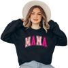 Nonnie Mama Sweatshirt for Women - Mama Sweatshirt, Mom Shirt, Mom Mama Gift, Mothers Day Birthday Gifts for Mom Mama, Mama Long Sleeve Crewneck Sweater, Mama Black Sweatshirt Size M view 2