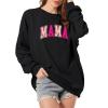Nonnie Mama Sweatshirt for Women - Mama Sweatshirt, Mom Shirt, Mom Mama Gift, Mothers Day Birthday Gifts for Mom Mama, Mama Long Sleeve Crewneck Sweater, Mama Black Sweatshirt Size M view 4