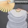 1 Pair Women Real Silk Belly Dance Fan Veils - Handmade Long Bamboo Fans for Professional Dancing 180cm * 90cm (Left+Right) (White) view 4