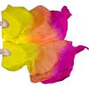 1 Pair Women Real Silk Belly Dance Fan Veils - Handmade Long Bamboo Fans for Professional Dancing 180cm * 90cm (Left+Right) (Gradual Yellow) view 1