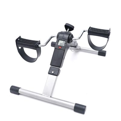 Mini Exercise Bike Under Desk, Portable Home Fitness Pedal Exerciser Bike, Arm Leg Folding Fitness Cycling with LCD Monitor and Adjustable Resistance