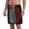 NineFit Basics Men's Beach Shorts, Mexico Aztec Calendar Shorts Elastic Waist Drawstring Lightweight Summer Casual Shorts with Pocket, Small view 2