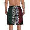 NineFit Basics Men's Beach Shorts, Mexico Aztec Calendar Shorts Elastic Waist Drawstring Lightweight Summer Casual Shorts with Pocket, Small view 3