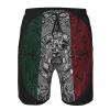 NineFit Basics Men's Beach Shorts, Mexico Aztec Calendar Shorts Elastic Waist Drawstring Lightweight Summer Casual Shorts with Pocket, Small view 4