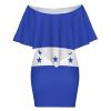 Elegant Casual Long Dress Honduras Flag Off Shoulder Summer Sunshine Beach Skirts for Womens M view 2