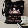 WCGXKO Board Game Inspired Tote Bag Mythical Game for Cat Lover (I Roll The Dice Tote) view 3