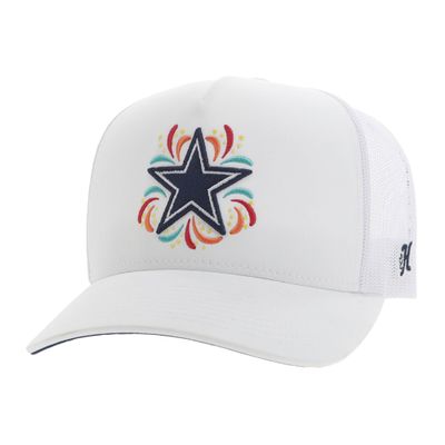 HOOEY Men's White Dallas Cowboys NFL Fiesta Adjustable Trucker Hat