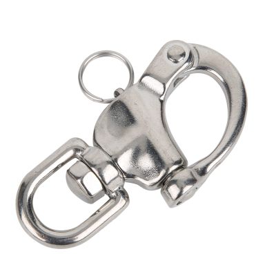 UPQRSG Swivel Eye Snap Shackle, 316 Stainless Steel Swivel Shackles Rotation Quick Connect Snap Hook, Mountaineering Rock Climbing Shackle, Sailing Rigging Shackles(16 * 87mm)