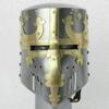 Generic Medieval Knight Armor helmet Cross Viking Design Helmet Crusader Templar Brass, Medium, Silver view 1