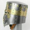 Generic Medieval Knight Armor helmet Cross Viking Design Helmet Crusader Templar Brass, Medium, Silver view 3