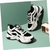 balacoo 1 Pair Thick Bottom Tennis Shoes Sports Shoes Fashion Sneakers for Women Daddy Shoes Women's Casual Leather Increased Womens Sneakers Women Shoes Sneakers Black, 6 view 4