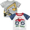 ALEXZV Toddler Boy' Shirts 2 Packs Dinosaur Short Sleeve Tops T-Shirt Size for 3-6 Years (US, Age, 4 Years, Large Wheel Coupler) view 1