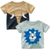 ALEXZV Toddler Boy' Shirts 2 Packs Dinosaur Short Sleeve Tops T-Shirt Size for 3-6 Years (US, Age, 6 Years, Elephant Lion) view 1