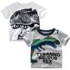 ALEXZV Toddler Boy' Shirts 2 Packs Dinosaur Short Sleeve Tops T-Shirt Size for 3-6 Years (US, Age, 4 Years, Tyrannosaurus) view 1