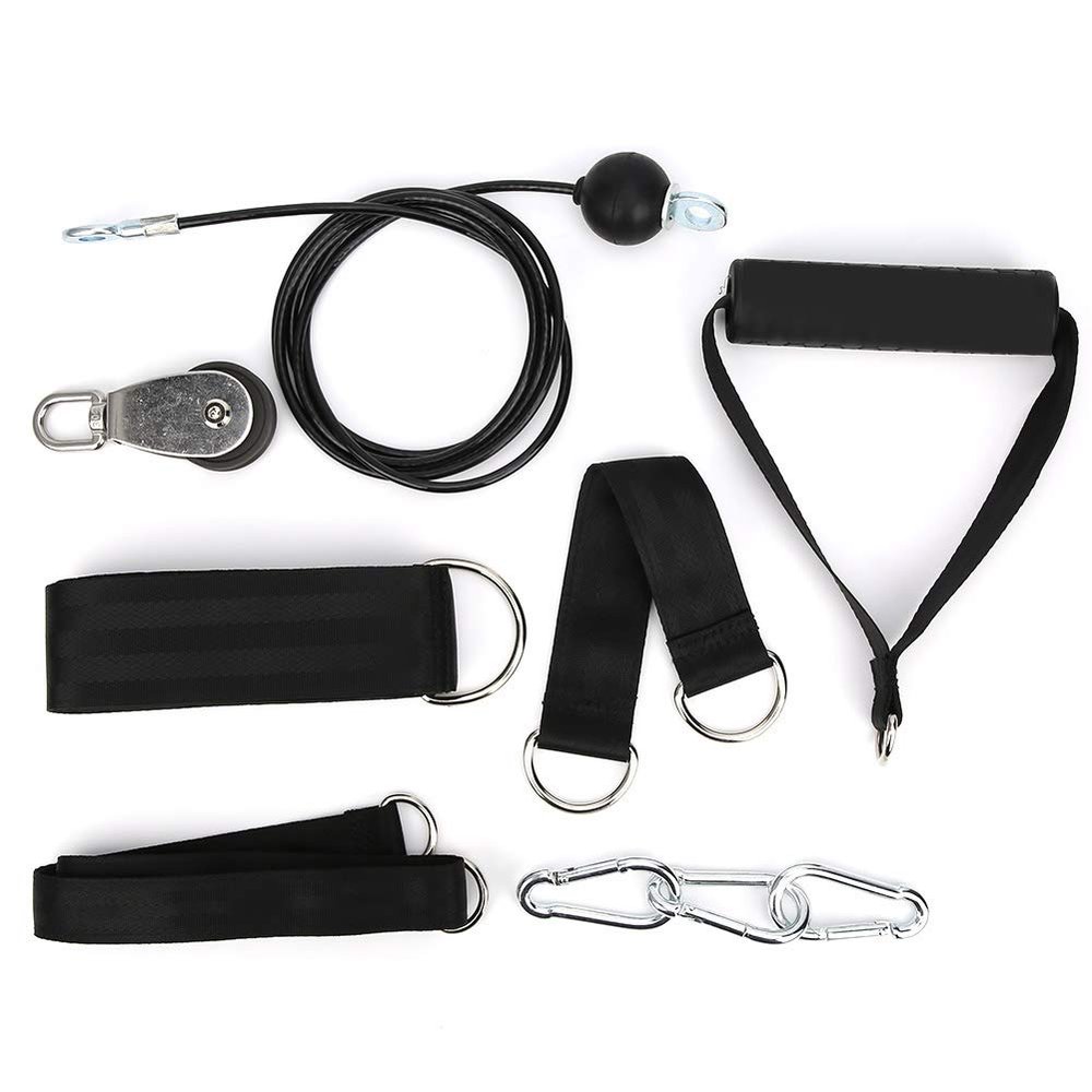 TANIQIACA Fitness DIY Pulley Rope Arm Strength Triceps Cable with Wheel Accessory Fitness Kit