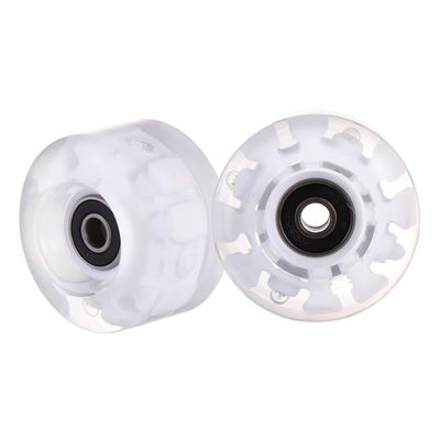BESPORTBLE 2pcs Wear-resistant Double Row Roller Skate Wheels with Bearings for Outdoor Skating Flashing Wheels for Smooth Performance and Asphalt Skating Supply Accessories
