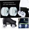 BESPORTBLE 2pcs Wear-resistant Double Row Roller Skate Wheels with Bearings for Outdoor Skating Flashing Wheels for Smooth Performance and Asphalt Skating Supply Accessories view 4