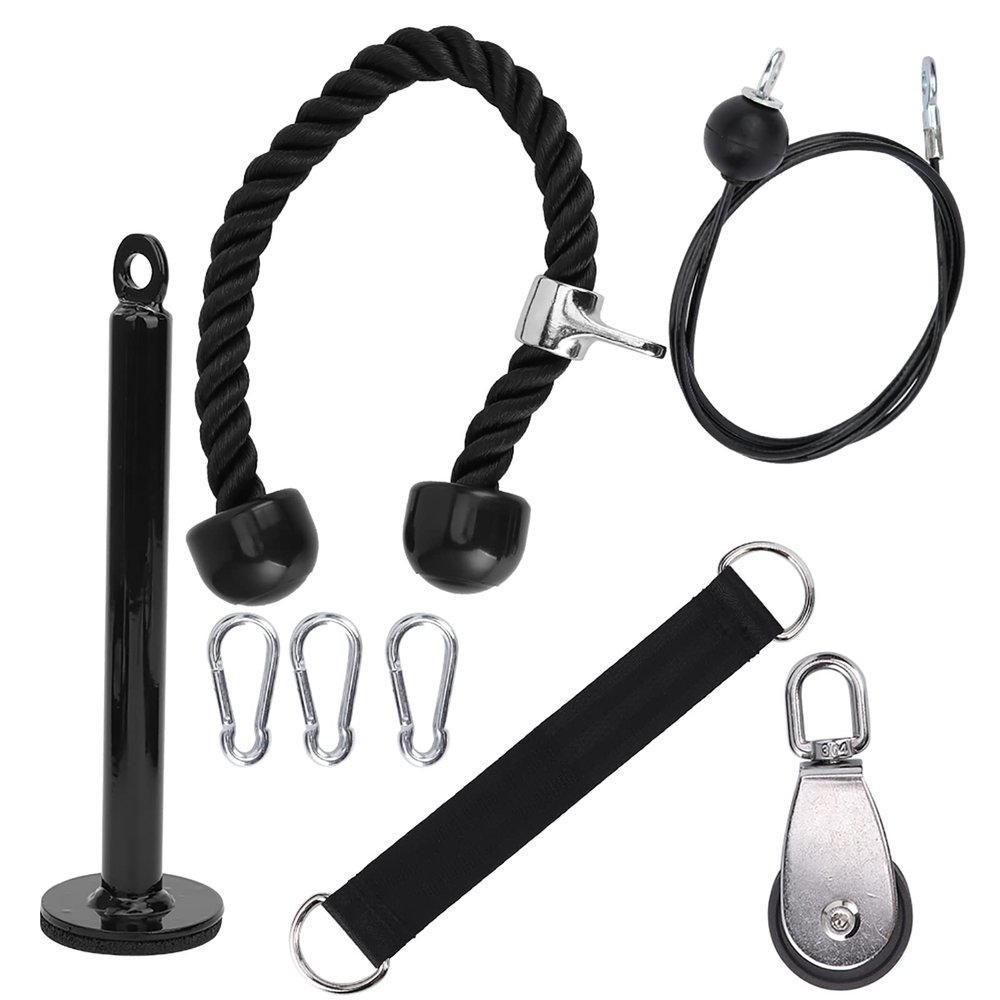 TANIQIACA 8Pcs Portable DIY Pulley Rope Exercise Arm Strength Training Triceps Kit
