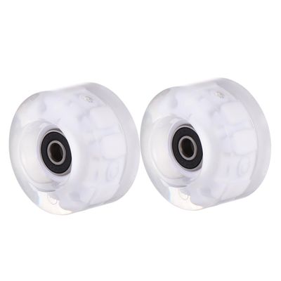 BESPORTBLE 2pcs Light up Roller Skate Wheels with Bearings Durable Pu Material for Outdoor Fun for Skating Accessories Red Blue and Green Options