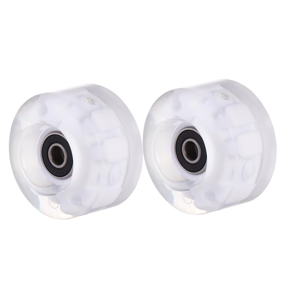 BESPORTBLE 2pcs Light up Roller Skate Wheels with Bearings Durable Pu Material for Outdoor Fun for Skating Accessories Red Blue and Green Options