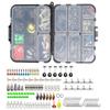 Cuoyuqie 183pcs Carolina Rig Texas Rig Bass Fishing Tackle Kit Worm Weight Swivels Bead view 3