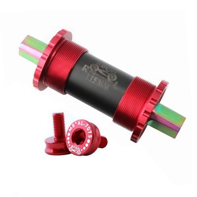 balacoo Titanium Alloy Square Hole Ceramics Central Crankset for Folding Road and Mountain Bikes 119mm Red Lightweight Design Compatible Single Speed