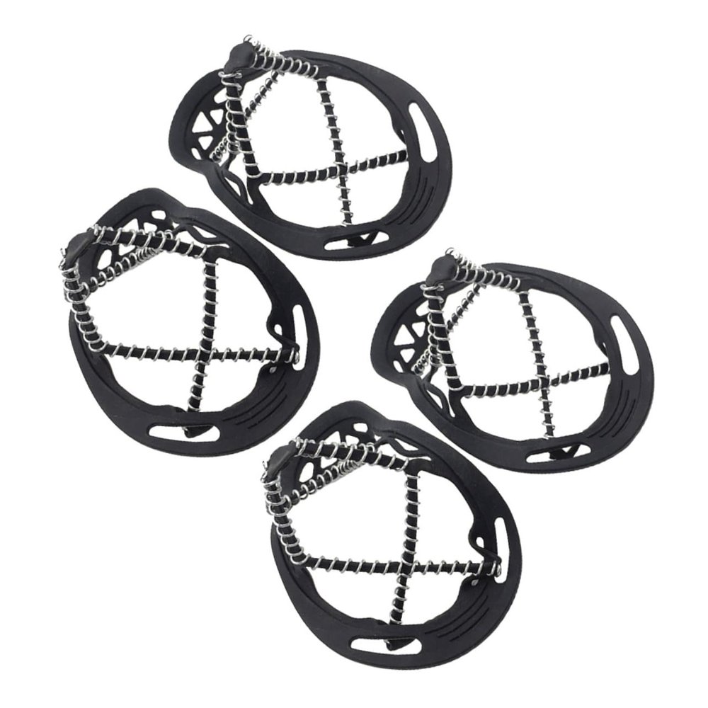 balacoo 2pairs Outdoor Silicone Traction Crampons Non-Slip Ice and Snow Cleats Shoes Cover for Walking Jogging Hiking Easily Fits Footwear Lightweight Design