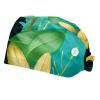 2-Pc,Bouffant Nurse Hats,Scrub Cap Adjustable Scrub Hats with Sweatband,Crow Bird Feather Leaves view 1