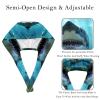 2-Pc,Bouffant Nurse Hats,Scrub Cap Adjustable Scrub Hats with Sweatband,Angry Shark in Forest Ocean view 3