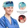 Nursing Hats,Working Cap with Buttons and Cotton Sweatband,Ocean Seal Art Animal Pattern view 3