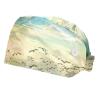 2-Pc,Bouffant Nurse Hats,Scrub Cap Adjustable Scrub Hats with Sweatband,Cloud Mountain Bird Landscape view 1