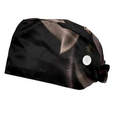 2-Pc,Bouffant Nurse Hats,Scrub Cap Adjustable Scrub Hats with Sweatband,Black Dog Outdoors