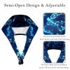 2-Pc,Bouffant Nurse Hats,Scrub Cap Adjustable Scrub Hats with Sweatband,Abstract Stars World Map Sky view 3