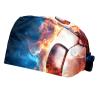 2-Pc,Bouffant Nurse Hats,Scrub Cap Adjustable Scrub Hats with Sweatband,Fire Water Football Soccer Sport view 1