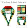 YTYVAGT 2-Pc,Bouffant Nurse Hats,Workout Hat with Buttons and Cotton Sweatband,Abstract Geometric Colored Lattice Patte view 3