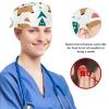 YTYVAGT Nursing Hats,Working Cap with Buttons and Cotton Sweatband,Bear and Deer Tree view 3